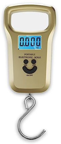 Digitale Kofferwaage bis 50kg LCD Display mit blauer Hintergrundbeleuchtung Gepäckwaage Hängewaage Gold