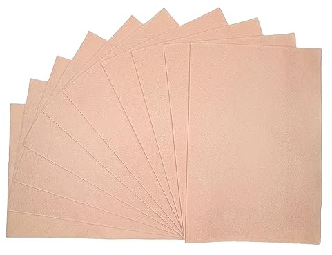 Filzstoff, Pastellfarben, Pfirsich, Premium-Material für Kunst, Nähen, festliche Dekorationen, DIY, Kunstdekoration, Tischkleidung, A4-Filzbögen, 10 Stück