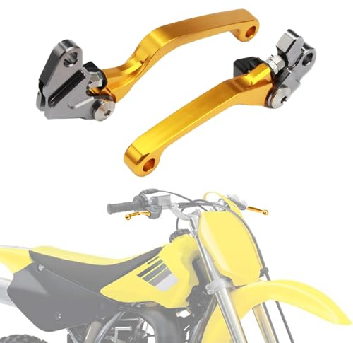 Brems und Kupplungshebel Motorrad Klappbare CNC für RM85 2005-2019, RM125 2004-2008, RM250 2004-2008, YZ80 2001-2014, YZ85 2001-2014, Gold