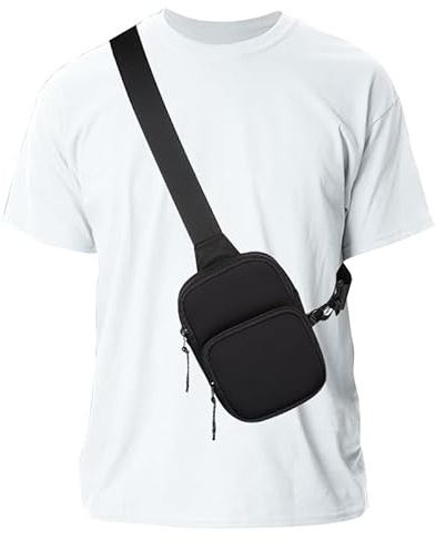 Kleine Brusttasche Herren Handy, Wasserdicht Schultertasche, 5.5-7.2 Herren Damen Wasserdichte Sling Bag Rucksack Brusttasche Klein Handytasche zum Umhängen Crossbag Brusttasche für Sport, Reisen