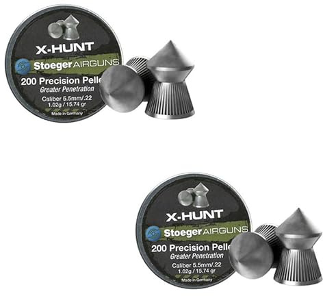 Pack de balines/perdigones Stoeger X-Hunt (5,5mm) | 200 uds por Caja. 1,02g por balín. Pack de 2 Cajas