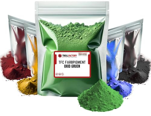 TFC Farbpigment Oxid Grün – Hochdeckendes Pigmentpulver für Reliefgießmassen wie Xyrarock, Gips, Epoxidharz und Beton, Matt, Lichtbeständig und Wetterfest I 100g