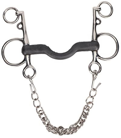 OPPWONG Pferdegebiss, Rostfreier Edelstahl, Pferdemaulgebiss, Trensengebisse für Pferde, Pferdegebiss, Pferdekautrense, Knebelgebisse für Pferdezubehör (135MM)