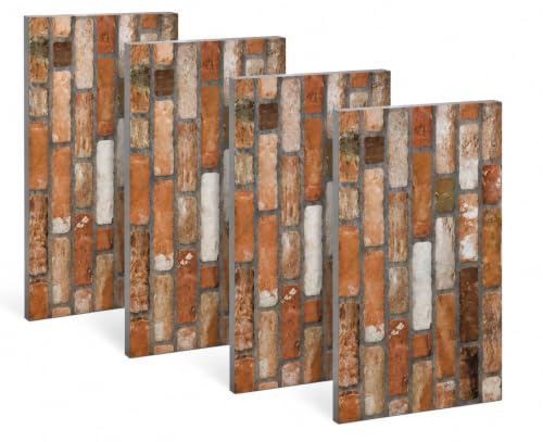 MTAK Wandpaneele Steinoptik, 4 Stück, 3D Wandverkleidung aus Styropor | Für Innen & Außen – 100 × 50 cm Paneele zur Wandgestaltung in Wohnzimmer, Küche, Büro oder Terrasse