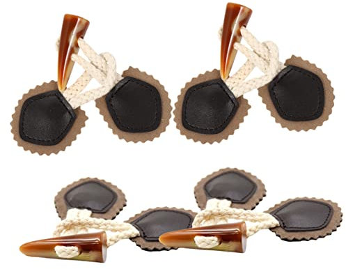 Garneck 4paare Resin Pu-leder Knebelknöpfe Für Mäntel Strapazierfähige Dekorative Umschaltknöpfe Einfach Zu Nähen Für Dufflecoats Und Diy Strickjacken Projekte