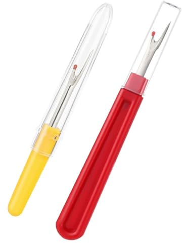 CYXZMYA 2 Stück Nahttrenner Set,Nahttrenner,2 Größen Faden Trenner,Nähen Nahttrenner,Saumtrenner Seam Ripper Set mit Schutzkappe,Faden Trenner Profi für Hand Nähen Sticken Kreuzstich DIY Werkzeuge