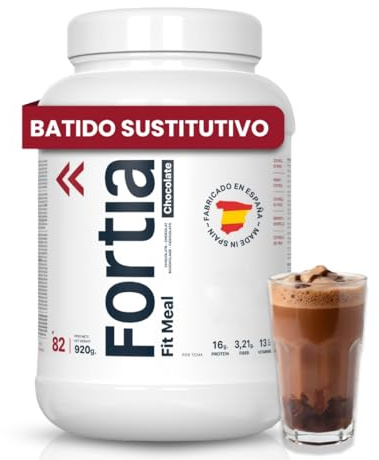 FORTIA Batidos Sustitutivos De Comida Alto En Proteínas Solo 140 Kcal | Batido Sustitutivo Adelgazar Alto En Vitaminas | Batido Saciante | Batido Sin Gluten 920 g Chocolate (920 g, chocolate)
