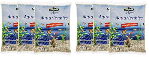 Dehner Aqua Aquarienkies, Körnung 1-2 mm, 3 x 5 kg (15 kg), weiß (Packung mit 2)