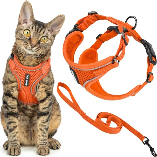 Voyager Escape-Proof Step-in Harness & Leash - Orange, Medium