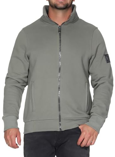 Elbsand Herren Sweatjacke ESMBjarne Freizeitjacke mit Stehkragen 35012 00 Stone (949) L