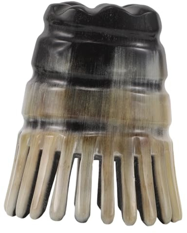 SAFIGLE Natural Horn Massage Comb with Scalp Scrub and Meridian Guasha Function, Manual Horn Hair Massage Brush for Men and Women, Relaxing Head Therapy and Scalp Cleansing Tool