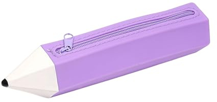 TENYELE Estuche de silicona para lápices, fácil de limpiar, caja suave para gomas de borrar, reglas, marcadores, bolsa de silicona, estuche suave, suministros escolares y de oficina, Purple, Talla