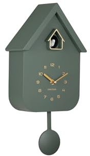 Karlsson Wanduhr Solo Color Cuckoo - Dschungelgrün - 6x21,5x41cm - Platz - Kunststoff - Wanduhr Modern Wohnzimmer - Wanduhren - Kuckucksuhr