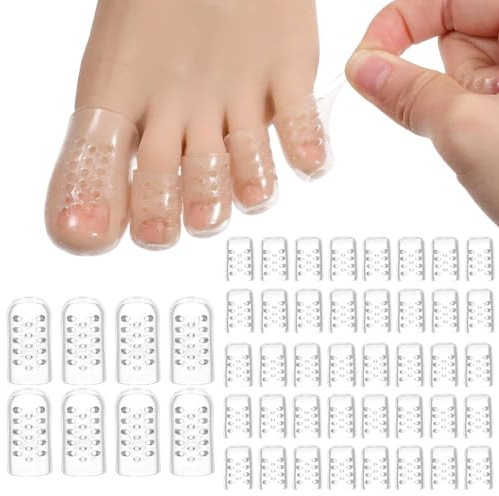 EJRUP 40 Pièces Silicone Protège Orteils, Protections d'orteils en Silicone Anti Friction Protection Doigt de Pied Respirants,Protections D'orteils Transparent,pour Ampoules Callosités Ongles