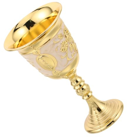 BAZEITFLOW Cáliz de Vino Vintage Metálico Rosa Copa de Bebida Estilo Medieval para Fiestas Ceremoniales Decoración Romántica para Bodas y Eventos Festivos
