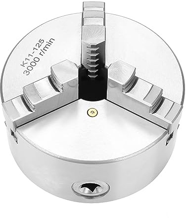 Naroote Mandrin de Tour à Métaux à 3 Mâchoires de 5 de Diamètre pour Tour à Bois, Mandrin à Centrage Automatique de Haute Précision pour Machines-outils de