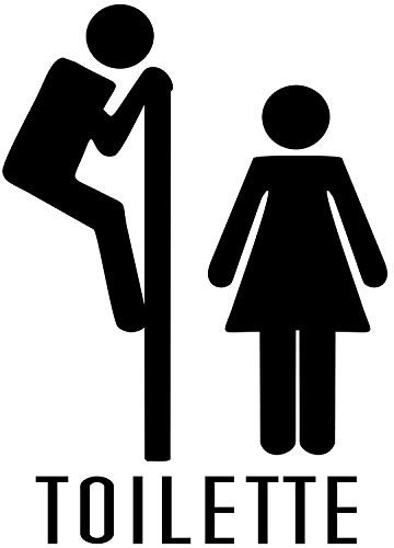 Adesivo - Murale - Toilette - Toilet - Bagno - WC - Divertente 25cm x 20cm - Porta del bagno divertente - Home Decor Small Toilet Sign Removable Wall Stickers