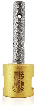 SHDIATOOL Diamant Fingerfräser Durchmesser 10mm M14 Gewinde Vergrößerung Vorhandener Löcher in Porzellan Keramik Marmor Granit