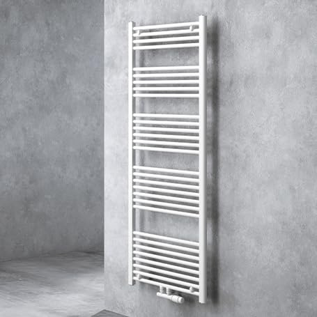 doporro Badheizung gerade 160x60cm Weiß Röhrenheizkörper Horizontal | 2 in1 Mittelanschluss oder Seitenanschluss Badheizkörper, Einfach zu installieren | umweltschonend und energiesparend