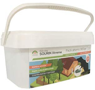 Raticida Sourin Xtreme FRAP Pasta, Cebo Fresco, Uso Doméstico, Control de Roedores (Ratas y Ratones) (900 gr)
