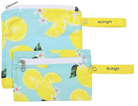 Sac à sandwichs et sacs à casse-croûte réutilisables Eco Right - Sac de déjeuner sans déchets et sans danger pour la nourriture, fabriqué en recyclant 5 bouteilles en PET - Lot de 2