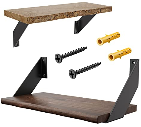 SPOROOT Regal halterung,Regalwinkel Schwarz Schwerlast ,Rechtwinkliges Design,Dreieckige Stütze Winkel Regal, Regalhalterung Rustikal 20 cm 4er-Set