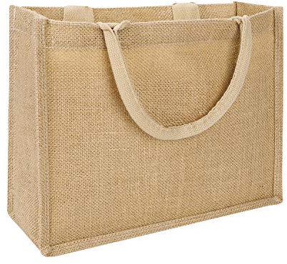 ITODA Einkaufstasche Jute Shopper Stofftasche Retro Jutetasche mit Griff Leinenbeutel Wiederverwendbar Tragetasche Geschenk Stoffbeutel Umweltfreundlich Tragbar Jutebeutel Einkaufen Alltagsleben