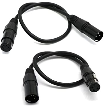 Convertidor de 5 pines XLR a XLR de 3 pines DMX, cable de equipo de iluminación, 2 unidades