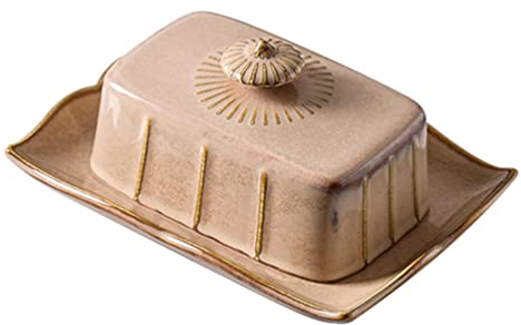 Cabilock 1satz Ceramic Butterdose Mit Deckel Praktische Butter Und Dessertplatte Für Snacks Und Lebensmittel Langlebig Und Lebensmittelecht Modernem Design