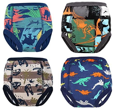 FLYISH DIRECT Confezione da 4 Mutandine di Apprendimento - Pantaloni da Addestramento per Neonati in Cotone Mutandine di Apprendimento per Bambini, 2T/90, 2 Anni