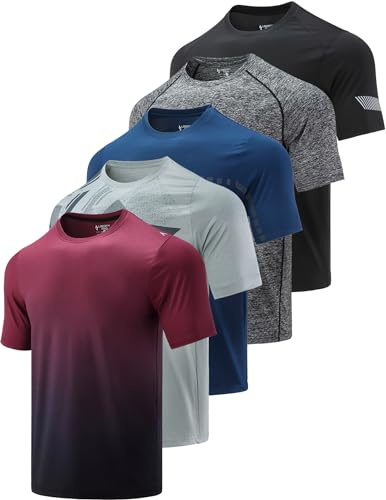 Liberty Imports, herr, atletisk rund hals, kortärmade t-shirts, undertröja, Ljusgrå/tonad röd/blå/kol/svart, 5XL