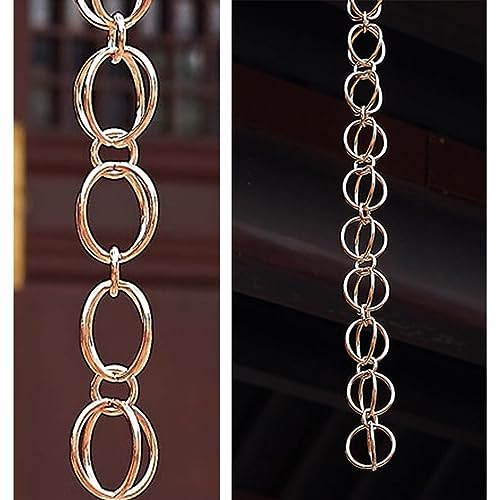NUNETH Regenkette Zierring Regenketten Kupfer, 6,5 Fuß/7,8 Fuß/8,5 Fuß Ersatz-Fallrohr für Dachrinnen, Regenfänger-Kettenglocke aus Metall für Die Gartendekoration (Color : B, Size : 4m/11.8ft)