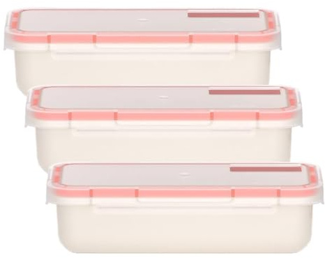 Valira Porta alimentos - Contenedor hermético de 0,5 L hecho en España, color blanco (Paquete de 3)