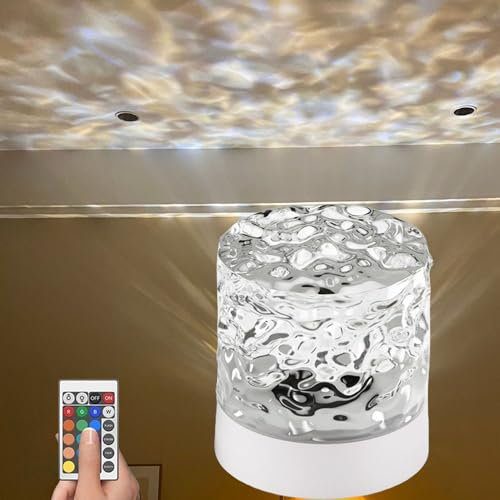 FXCIST Water Ripple lamp for Bedroom,Ocean Wave projector16 Colors Sensory Light Northern Lights lamp Ceiling Projector Night Lig