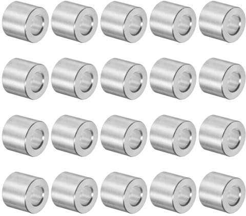 sourcing map 20 Stück Distanzhülse 5x10x9,5mm IDxODxL Abstandshalter | Runde Unterlegscheiben, Aluminium, Für M5 Schrauben Bolzen und Stangen