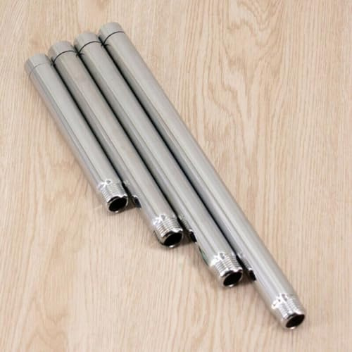 G1/2 Polished Chrome Shower Head Extension Pipe - Stainless Steel, 10in(25cm)