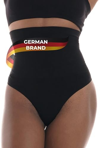 TONEST Shapewear Ladies - Magformande string - Hög midja - Shaping Shape Underkläder - Girdle Thong - 1000-MS-CC (M, Svwart)
