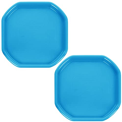 [SET OF 2] - SMALL Messy Play Tray Plastic Builders Building Material Play Mixing Tray Spot for Cement Mortar Sand Plastering School Play Time MIXING TRAY - (SKY BLUE)