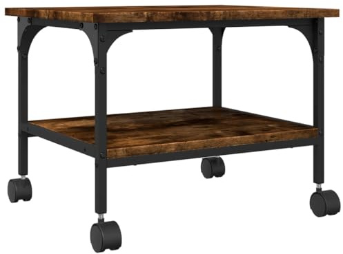 vidaXL Druckerständer 2 Ablagen Räuchereiche 50x40x38 cm Holzwerkstoff