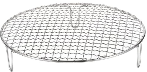 sourcing map Round Cooking Rack 9.8-inch Stainless Steel Cross Wire Barbecue Grill Net with 50mm Legs for Cooking Baking Steaming BBQ