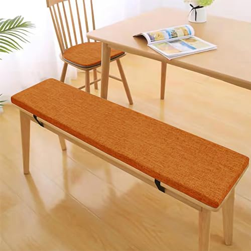 Sitzauflage Sitzkissen Bank, 3CM Dicke Waschbare Stuhlkissen Bankpolster, Sitzauflage Bank für Garten, Terrasse, Bierbankauflagen, Auflagen, Kissen & Polster, Bankauflage, Orange A, 180 * 35 * 3CM