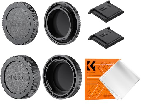 K&F CONCEPT M4/3 Mount Rear Lens Cap & Body Cap Cover Kit, Micro Four Thirds MFT M4/3 Protector for Olympus E-M1X E-M1 II E-M5 III E-M10 IV E-PL9 E-PL8 E-P7, Panasonic GH5 GH5 II G9 G95 G9L G85 GX9