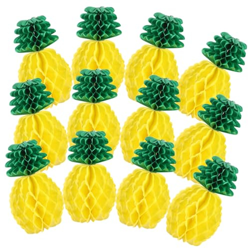 OFFSCH 9stücke Teiliges Papier-wabenkugeln Ananas-Dekoration Tropische Sommerparty-Accessoires Für Hochzeiten Und Geburtstagsfeiern Große Hängende Frucht-Dekorationen Für Garten Und