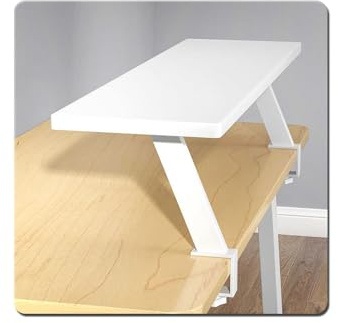 lhyangroupao Schreibtisch Regal, Computertisch Lagerregal, Bücherregal für Kinder-Arbeitstische, Study Table Book Shelf, geeignet zum Anklemmen an Tische Unterschiedlicher Dicke(White,40cm/16in)