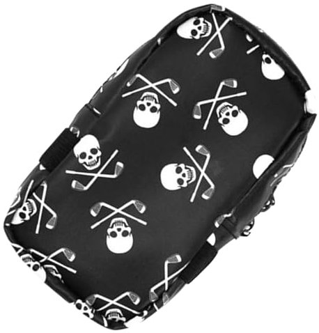 Golfball-Aufbewahrung, Totenkopf-bedruckte PU-Balltasche für Golfer, leichter Golfball-Taschen-Halter, Golfzubehör, Golf-Tee-Tasche, Schutzhülle für Golfbälle