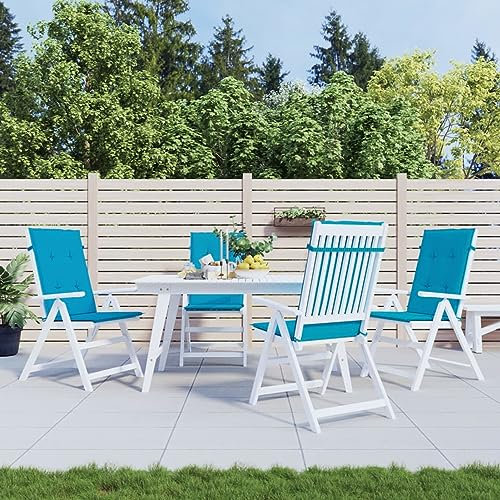 ShGaxin Gartenstuhlauflagen für Hochlehner 4 STK. Blau 120x50x3cm Stoff, Sitzauflagen Gartenmöbel, Gartenstuhlauflagen, Hochlehner Auflagen, Auflagen Hochlehner, Stuhlauflagen - 43184