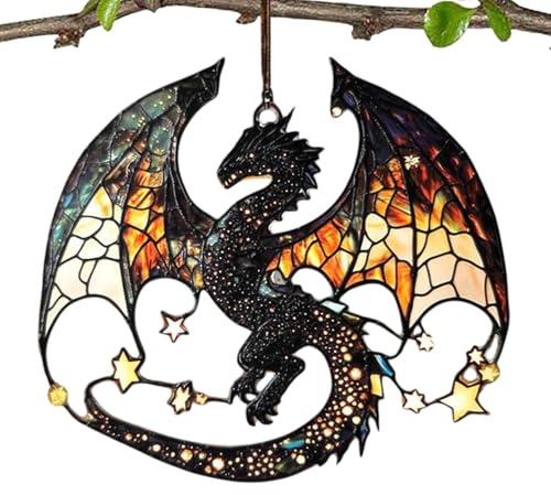 Acrylic Window Light Catchers, Dragon Light Catchers, Dragon Acrylic Pendant Art Decor, Dragon Suncatchers Hanging Ornament, Window Light Catcher, Wall Art Decor For Window Wall Porch