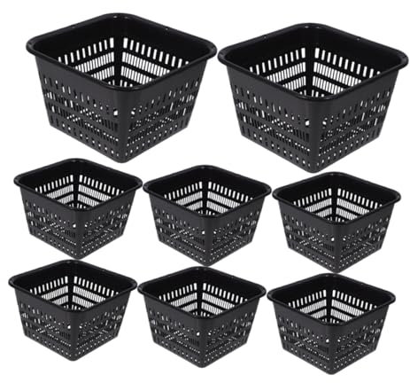 HANABASS 8pièces Pots Plastique Maillés pour Culture Hydroponique Bacs De Plantation Réutilisables pour Plantes Et Légumes