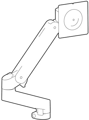 Ergotron LX Pro - Befestigungskit (Monitorarm, Verl?ngerung, Monitor-Schwenkarm, Stangenring, Befestigungsmaterialien) - Konstante Krafttechnologie - f?r Flachbildschirm - Erweiterungskit - Aluminium