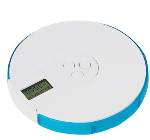Caja de pastillas con alarma, dispensador automático de píldoras - Dispensador de medicamentos con alarma - Gran pantalla digital, 4 alarmas/caja de tableta portátil para almacenamiento de 7 día